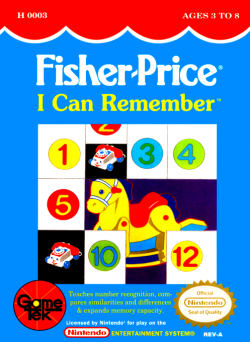 Fisher Price I Can Remember - Nintendo NES