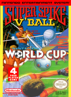 Super Spike VBall + Nintendo World Cup - Nintendo NES