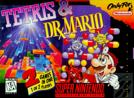 Tetris and Dr. Mario - Super Nintendo